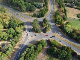 Beautiful Aerial View of British Motorways and roads With Traffic photo