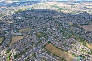 imágenes de alto ángulo de la ciudad británica y residenciales foto