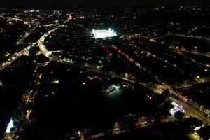 Beautiful Aerial View of Bury Park Luton England UK at Night photo