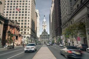Street view of downtown Philadelphia photo