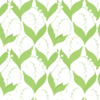 Seamless pattern with delicate forest May flower - lilies of the valley png