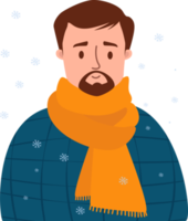 Winter Man with mustache and beard png