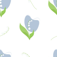seamless mönster med liljekonvaljer png