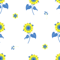 Floral seamless pattern  with sunflower png