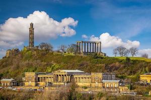 Old town Edinburgh city skyline in Scotland photo