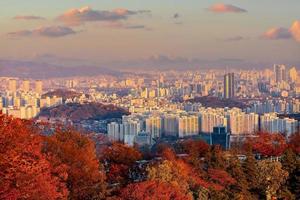 Seoul city skyline, view of South Korea photo