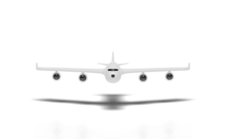 3d airplane isolated on blue background. front view png