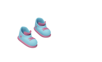 3d blue sneakers isolated on pink background png