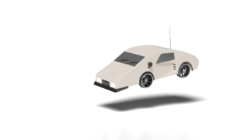 Radio de coche deportivo blanco de juguete 3d aislada sobre fondo azul png