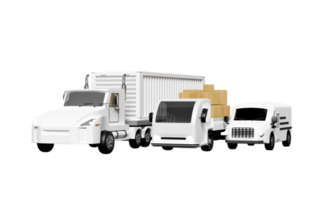 3d land transport concept, worldwide shipping with truck delivery van transport isolated. 3d render illustration, transportation service png