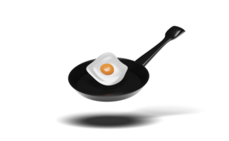 3d fritte uova su frittura padella per salutare prima colazione fritte uovo png