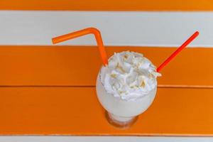 milk shake with whip cream photo