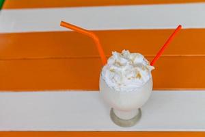 milk shake with whip cream photo