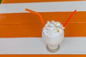 milk shake with whip cream photo