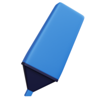 Resaltador azul de renderizado 3d aislado png