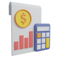 ilustración de icono 3d de contabilidad png