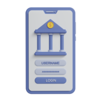 mobile banking 3d icon illustration png