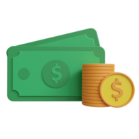 ilustración de icono 3d de dinero png