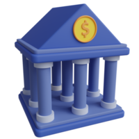 ilustração de ícone 3d do banco png