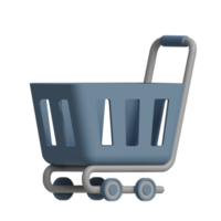 ilustración de icono 3d de carrito de compras png