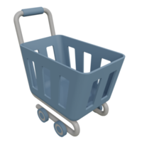 ilustración de icono 3d de carrito de compras png