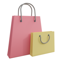 ilustración de icono 3d de bolsa de compras png