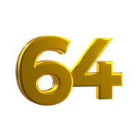 mentale gelbe 64 3d-Nummer png