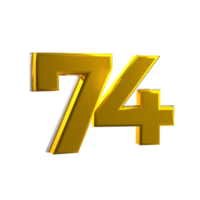 mental amarelo 74 3d número png