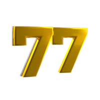 Mental Yellow 77 3D number png