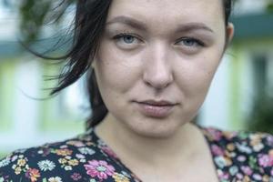 Close up portrait young beautiful woman. photo