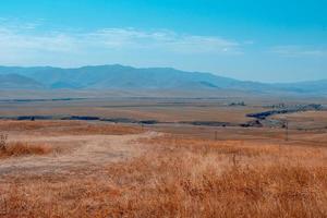 Beautiful nature landscape and mountain. blue sky. Armenia, Lori province photo