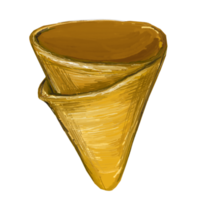 délicieuse illustration d'un cornet de crème glacée. isolé sur fond blanc. dessin graphique réaliste. png