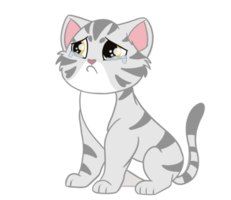 o gato de pêlo curto americano sentado que atua como uma emoção sombria e triste. doodle e arte dos desenhos animados. png
