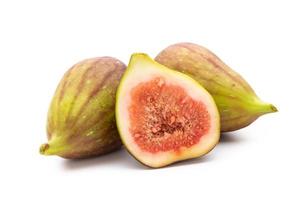 Fig fruits isolated on white background. Top view. Flat lay pattern photo