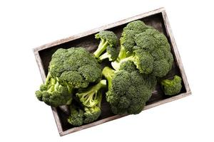 Fresch Broccoli slices on plate. photo