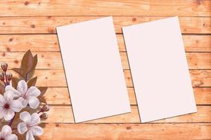 Card Mockup, Blank Card Picture, Empty White Card Picture photo