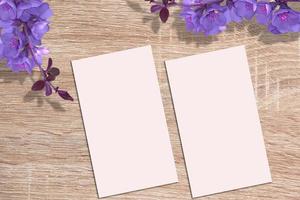 Card Mockup, Blank Card Picture, Empty White Card Picture photo