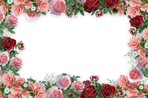 Flower border Frame Background, Flower Background, Floral Frame Background. photo