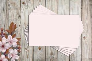 Card Mockup, Blank Card Picture, Empty White Card Picture photo