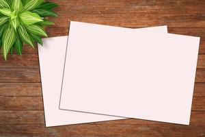 Card Mockup, Blank Card Picture, Empty White Card Picture photo