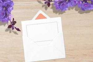 Card Mockup, Blank Card Picture, Empty White Card Picture photo