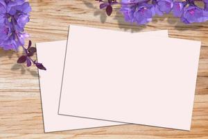 Card Mockup, Blank Card Picture, Empty White Card Picture photo