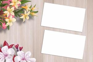 Card Mockup, Blank Card Picture, Empty White Card Picture photo