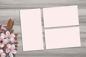 Card Mockup, Blank Card Picture, Empty White Card Picture photo