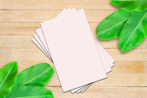 Card Mockup, Blank Card Picture, Empty White Card Picture photo