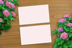 Card Mockup, Blank Card Picture, Empty White Card Picture photo