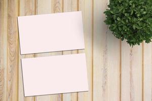 Card Mockup, Blank Card Picture, Empty White Card Picture photo