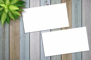 Card Mockup, Blank Card Picture, Empty White Card Picture photo