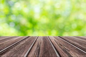 Empty Wood Table Bokeh Background photo