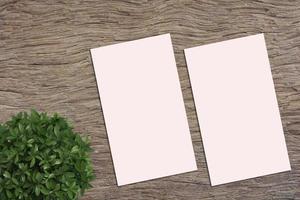 Card Mockup, Blank Card Picture, Empty White Card Picture photo